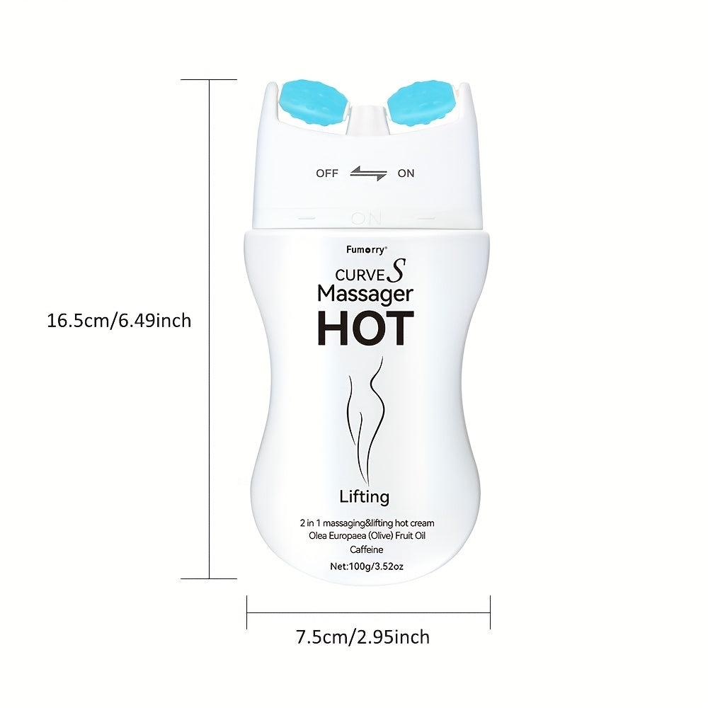 1 Bottle, Curve S Hot Lifting 2-in-1 Massaging Hot Cream - Moisturizing & Firming for Abdomen, Thighs, Buttocks & Arms, Hypoallergenic, All Skin Types, Double Roller Assisted Massage, 3.52 oz/, Beauty & Wellness|Soothing Skin