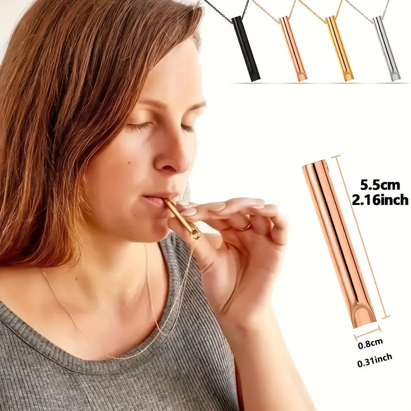 1 Piece Calming Breath Necklace - Wellness & Relaxation Accessory for Anxiety and Stress Reduction, Promoting Deep Breathing, Positive Thinking, and Panic Attack Relief, Ideal Gift for Men and Women Seeking Serenity