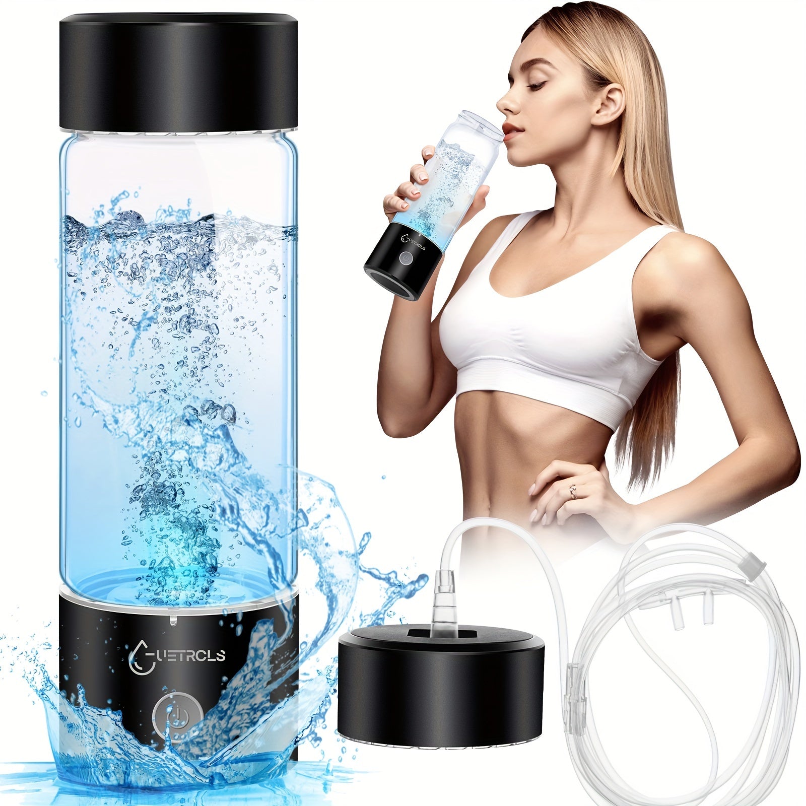 2 in1 Hydrogen Water Bottle, Hydrogen Water Generator, Portable Hydrogen Generator, Rechargeable Health Ionizer - Rich in Antioxidants for Wellness and Travel