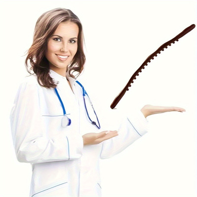 1pc Multifunctional Meridian Rolling Massage Stick for Neck, Lower Back, and Abdominal Massage - 19-Bead Professional Body Massager, Plastic, Unscented, Manual Operation, No Battery Required, Full Body Wellness Tool