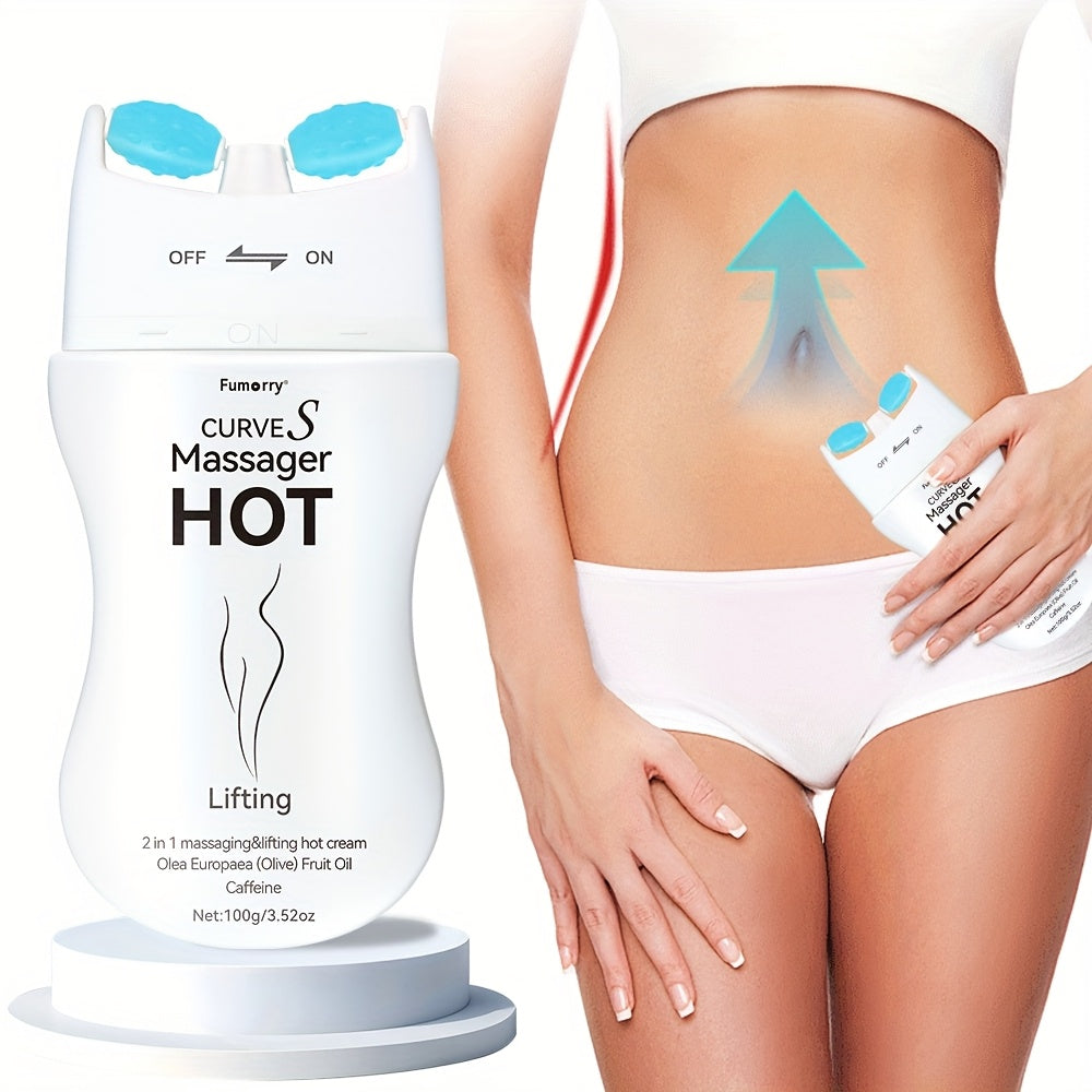 1 Bottle, Curve S Hot Lifting 2-in-1 Massaging Hot Cream - Moisturizing & Firming for Abdomen, Thighs, Buttocks & Arms, Hypoallergenic, All Skin Types, Double Roller Assisted Massage, 3.52 oz/, Beauty & Wellness|Soothing Skin