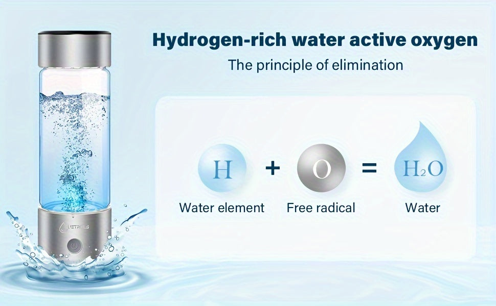 2 in1 Hydrogen Water Bottle, Hydrogen Water Generator, Portable Hydrogen Generator, Rechargeable Health Ionizer - Rich in Antioxidants for Wellness and Travel