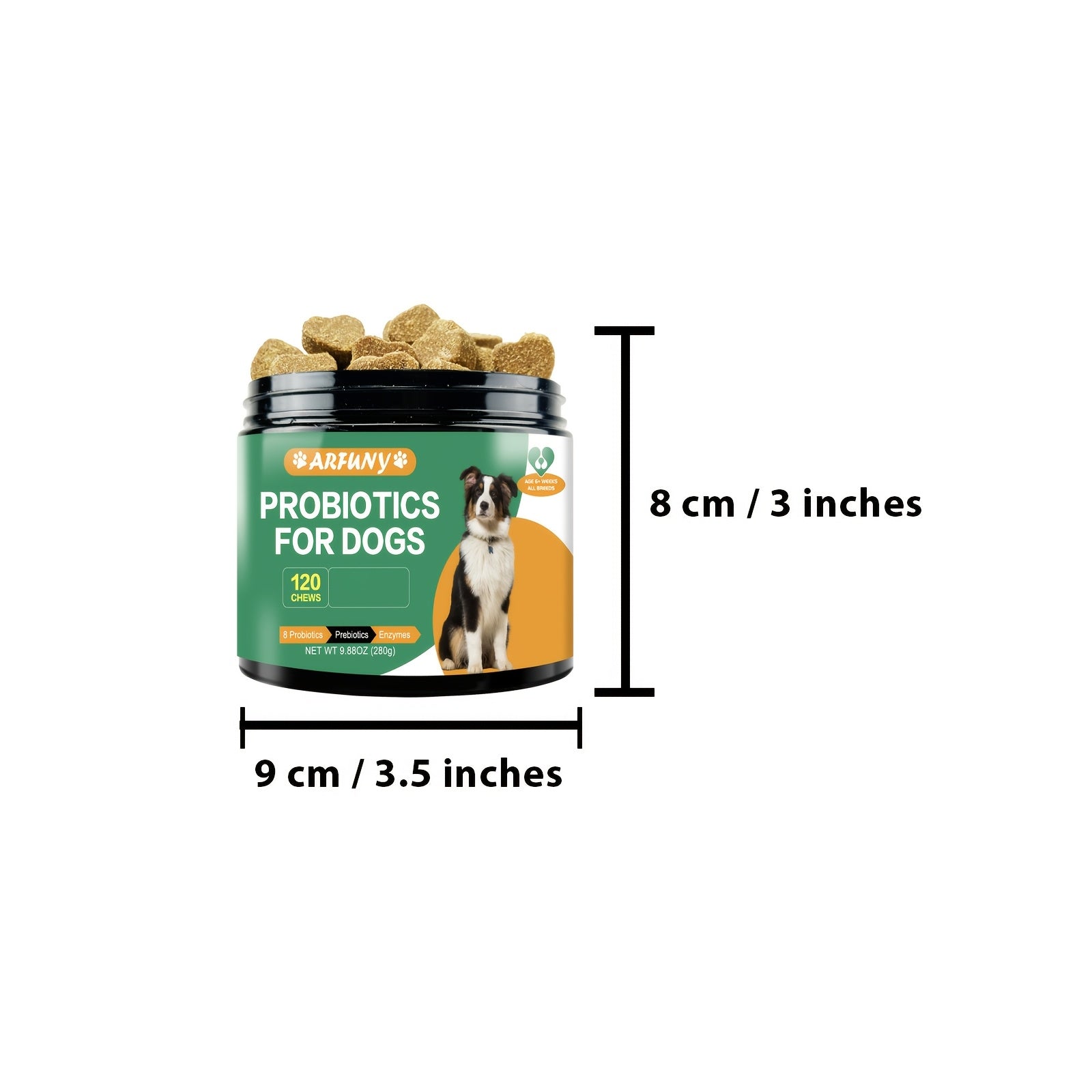 120 Chews of Probiotic PowerBites - Supports Healthy Digestion, Boosts Immune System, and Promotes Overall Wellness - Delicious Chicken Flavor, 2oz Prebiotic and Digestive Enzymes Supplement for Dogs