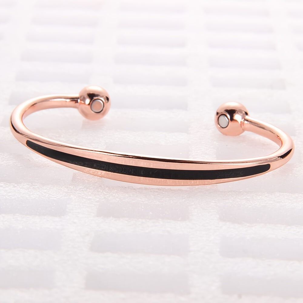 1pc Women's Solid Copper Magnetic Bracelet, Copper Cuff Bangle for Health and Wellness