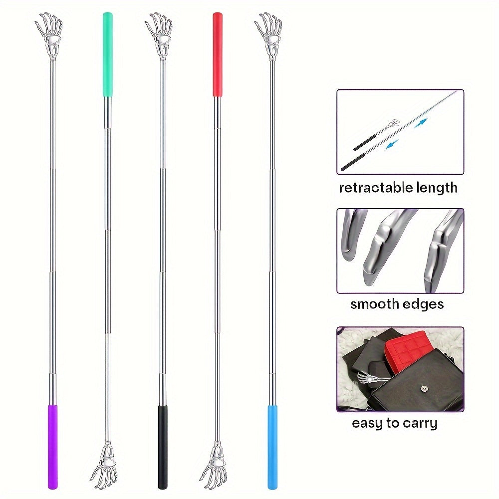 1pc Stainless Steel Extendable Back Scratcher - Portable, No-Battery Needed, Perfect for Health & Wellness Enthusiasts