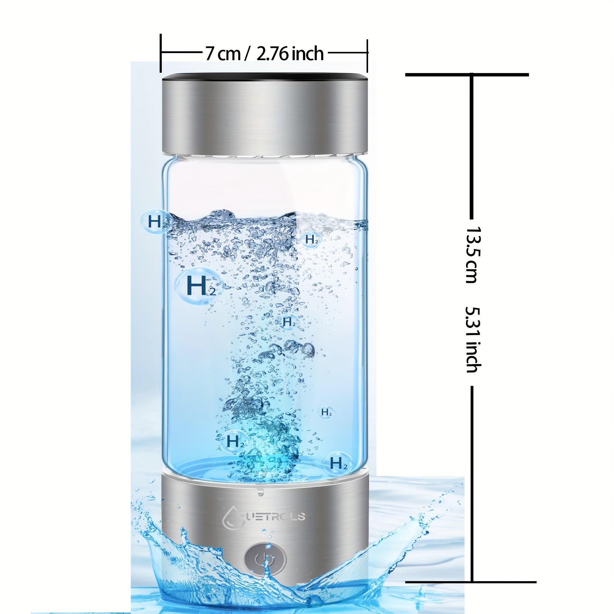 2 in1 Hydrogen Water Bottle, Hydrogen Water Generator, Portable Hydrogen Generator, Rechargeable Health Ionizer - Rich in Antioxidants for Wellness and Travel