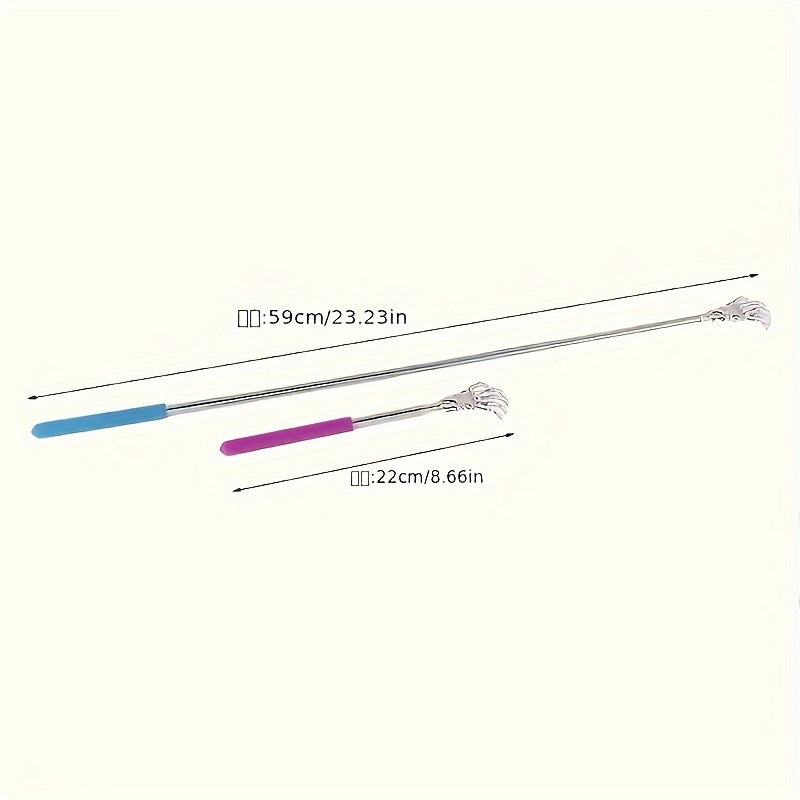 1pc Stainless Steel Extendable Back Scratcher - Portable, No-Battery Needed, Perfect for Health & Wellness Enthusiasts