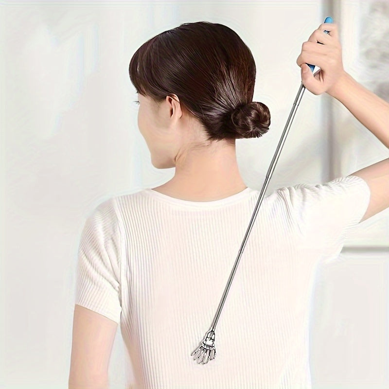1pc Stainless Steel Extendable Back Scratcher - Portable, No-Battery Needed, Perfect for Health & Wellness Enthusiasts