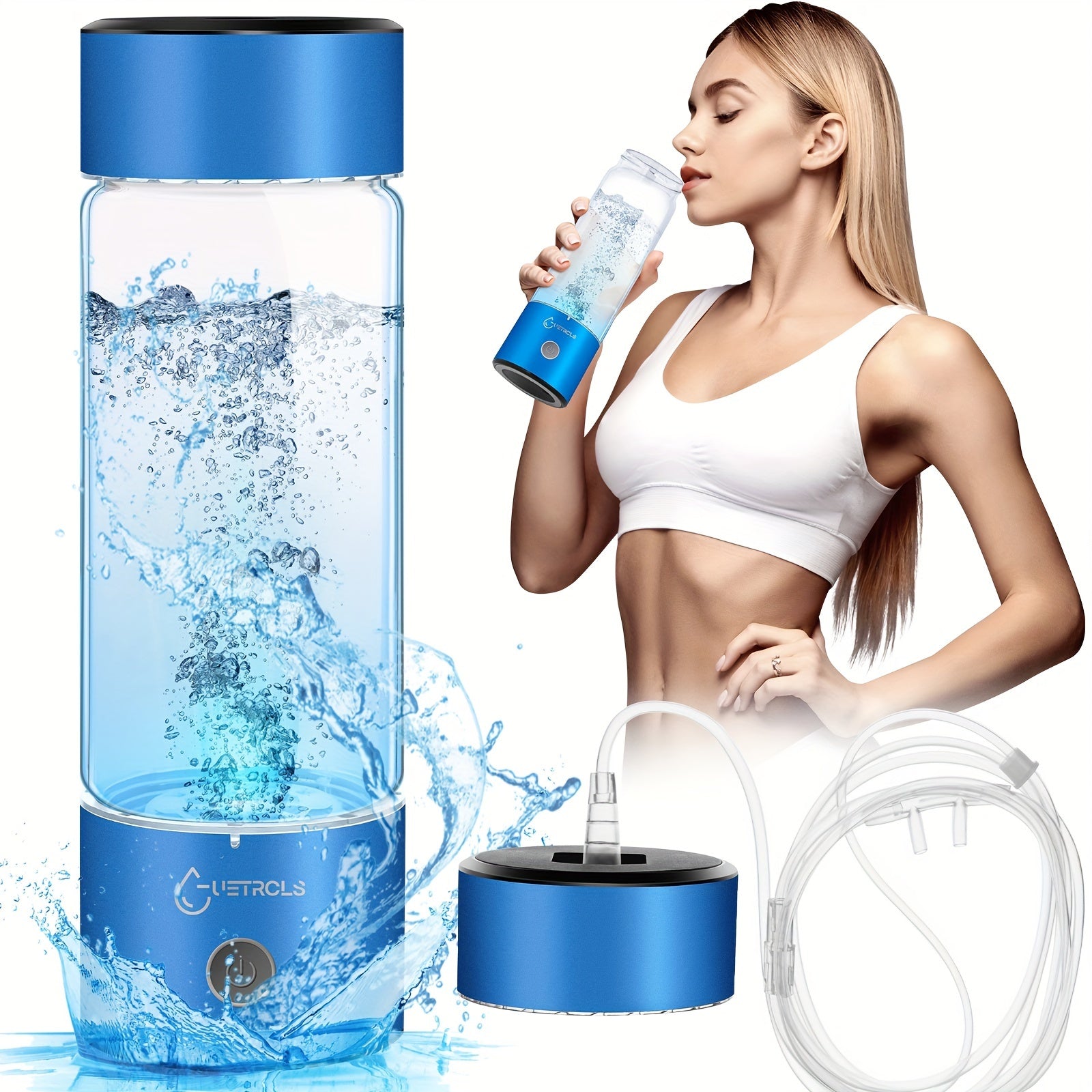 2 in1 Hydrogen Water Bottle, Hydrogen Water Generator, Portable Hydrogen Generator, Rechargeable Health Ionizer - Rich in Antioxidants for Wellness and Travel