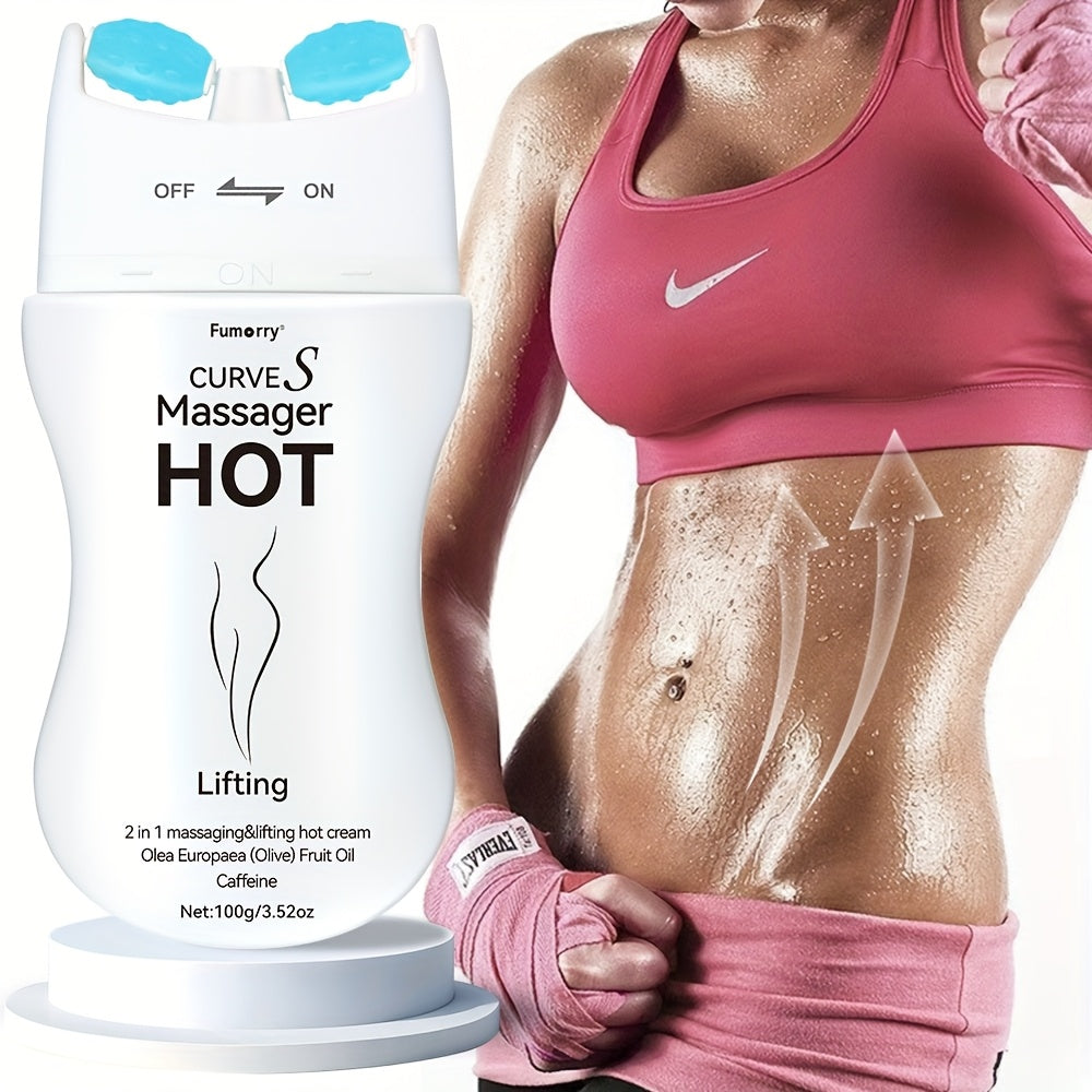 1 Bottle, Curve S Hot Lifting 2-in-1 Massaging Hot Cream - Moisturizing & Firming for Abdomen, Thighs, Buttocks & Arms, Hypoallergenic, All Skin Types, Double Roller Assisted Massage, 3.52 oz/, Beauty & Wellness|Soothing Skin