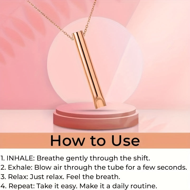 1 Piece Calming Breath Necklace - Wellness & Relaxation Accessory for Anxiety and Stress Reduction, Promoting Deep Breathing, Positive Thinking, and Panic Attack Relief, Ideal Gift for Men and Women Seeking Serenity