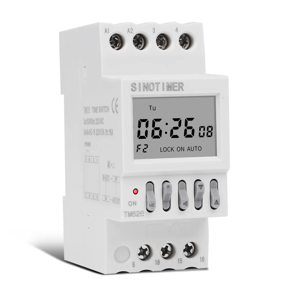 2 Channels Output 1 Second Interval Timer Switch Separate Control Digital 7 Day Weekly Programmable Time Clock 220V 12V DIN Rail