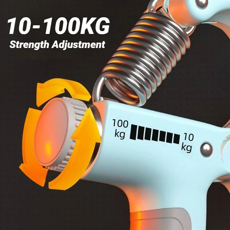 10-100Kg Adjustable Hand Grip Strengthener Trainer With Counter Wrist Forearm And Exerciser For Muscle Building Strength