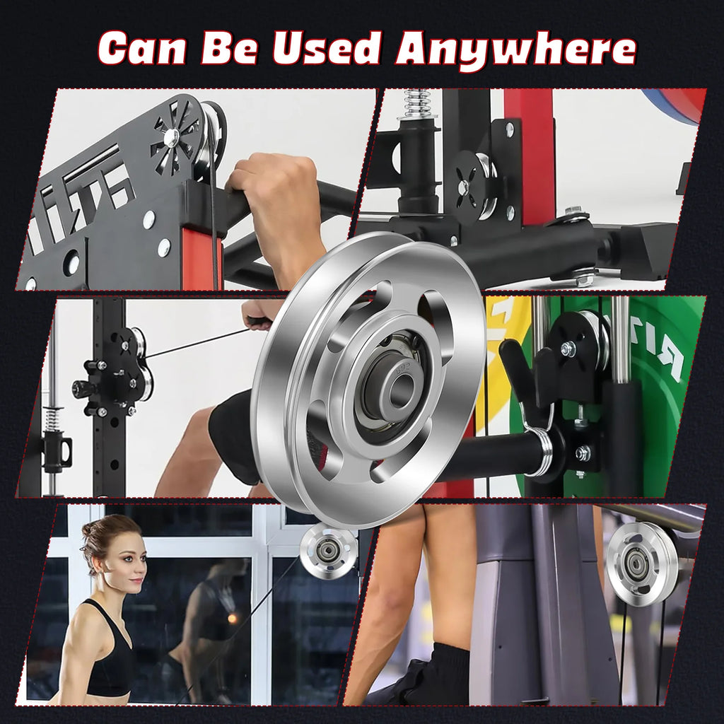 10 PCS Aluminum Pulley Accessories Cable Wheel Gym Belt Equipment Wheels cable machine wheel home Fitness Exercise Alloy Pulleys