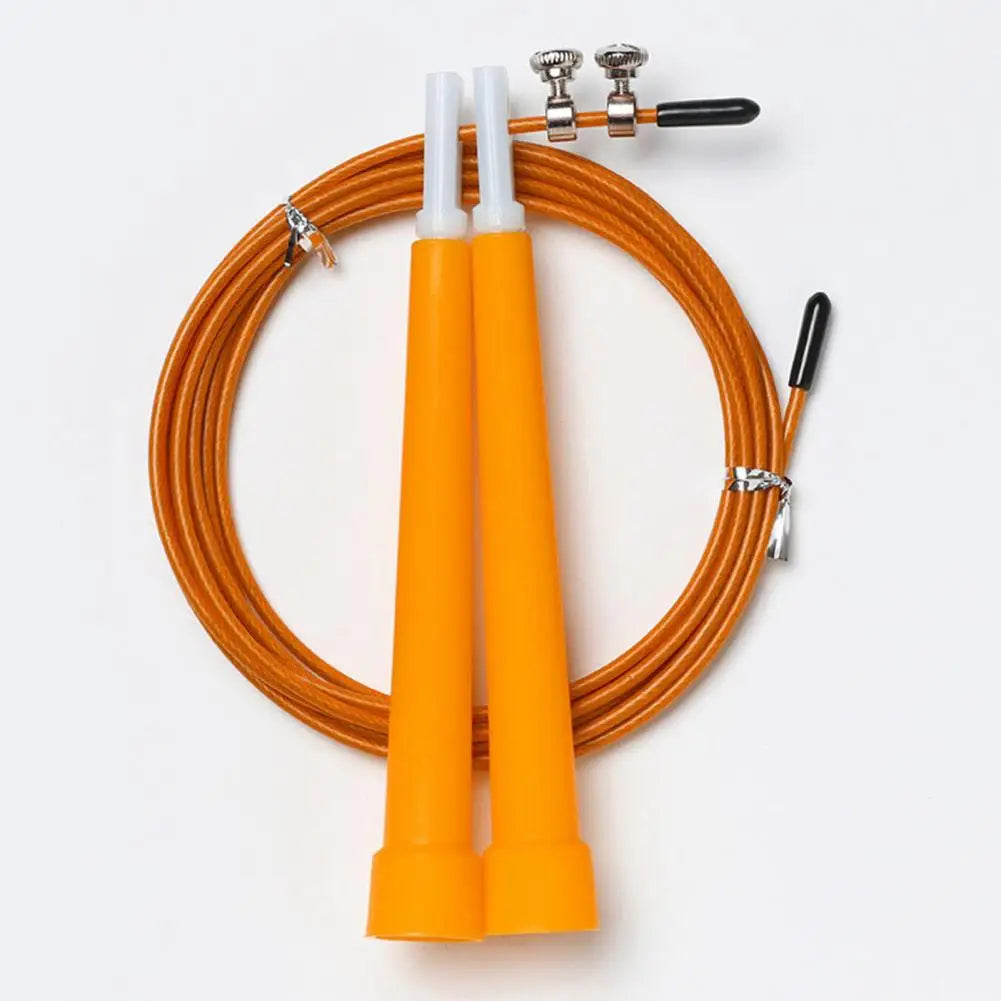 1 Set Steel Wire Jump Rope with Ergonomic Handle Weighted Adjustable Fitness Rope Skipping Workout Equipment for Kids Adults