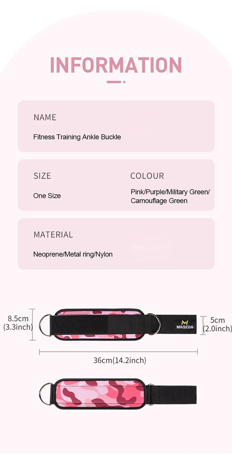 Adjustable Fitness Ankle Straps D-Ring Support Cuffs Gym Leg Strength Workouts Pulley With Buckle Sports Guard Safety Abductors