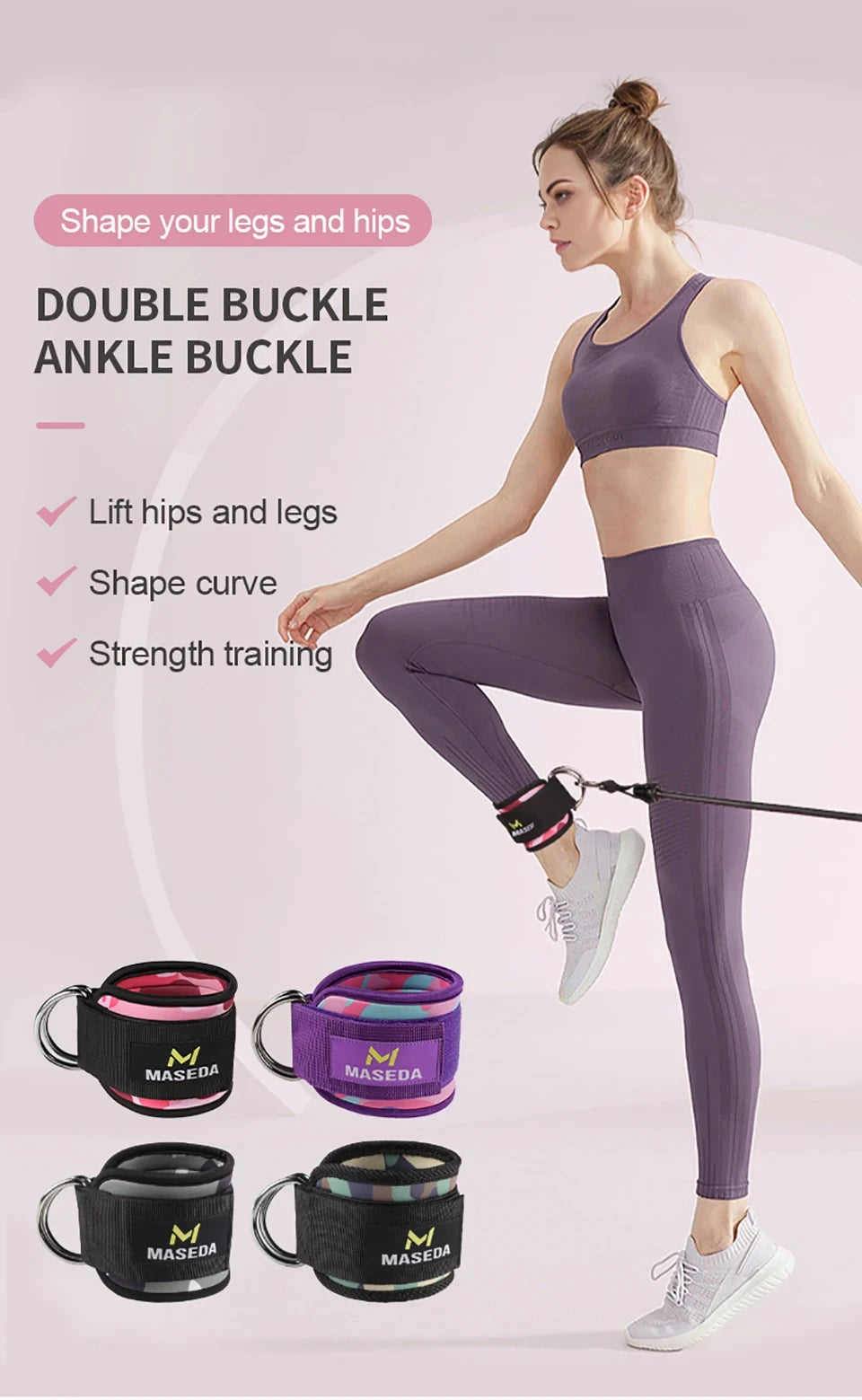Adjustable Fitness Ankle Straps D-Ring Support Cuffs Gym Leg Strength Workouts Pulley With Buckle Sports Guard Safety Abductors