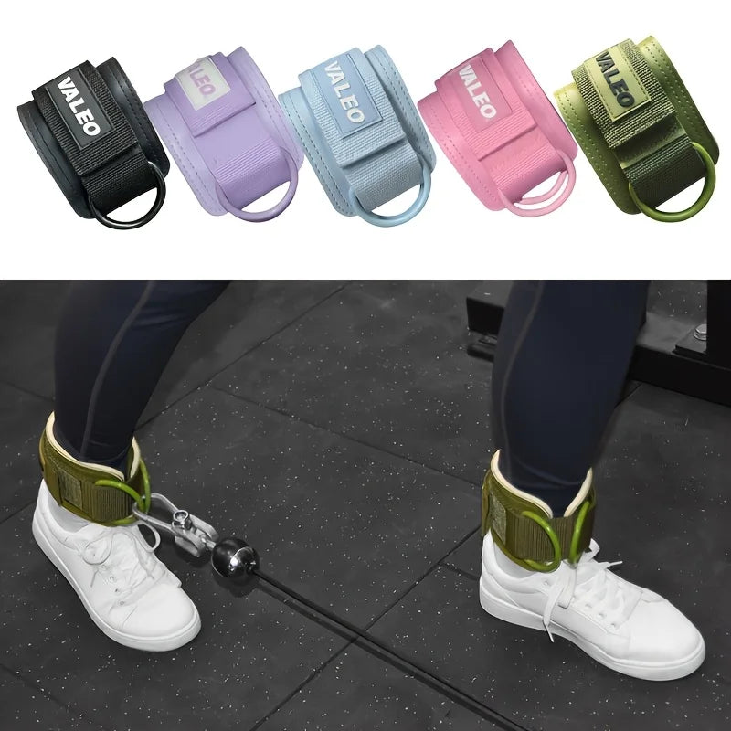 1Pc Adjustable Ankle Support Strap with D-Ring Buckle - Comfortable Pu Material, Suitable for Gym, Fitness, Muscle Training, and Leg Stretching - Available in Purple, Blue, Black, Pink, Green, Gym Accessories