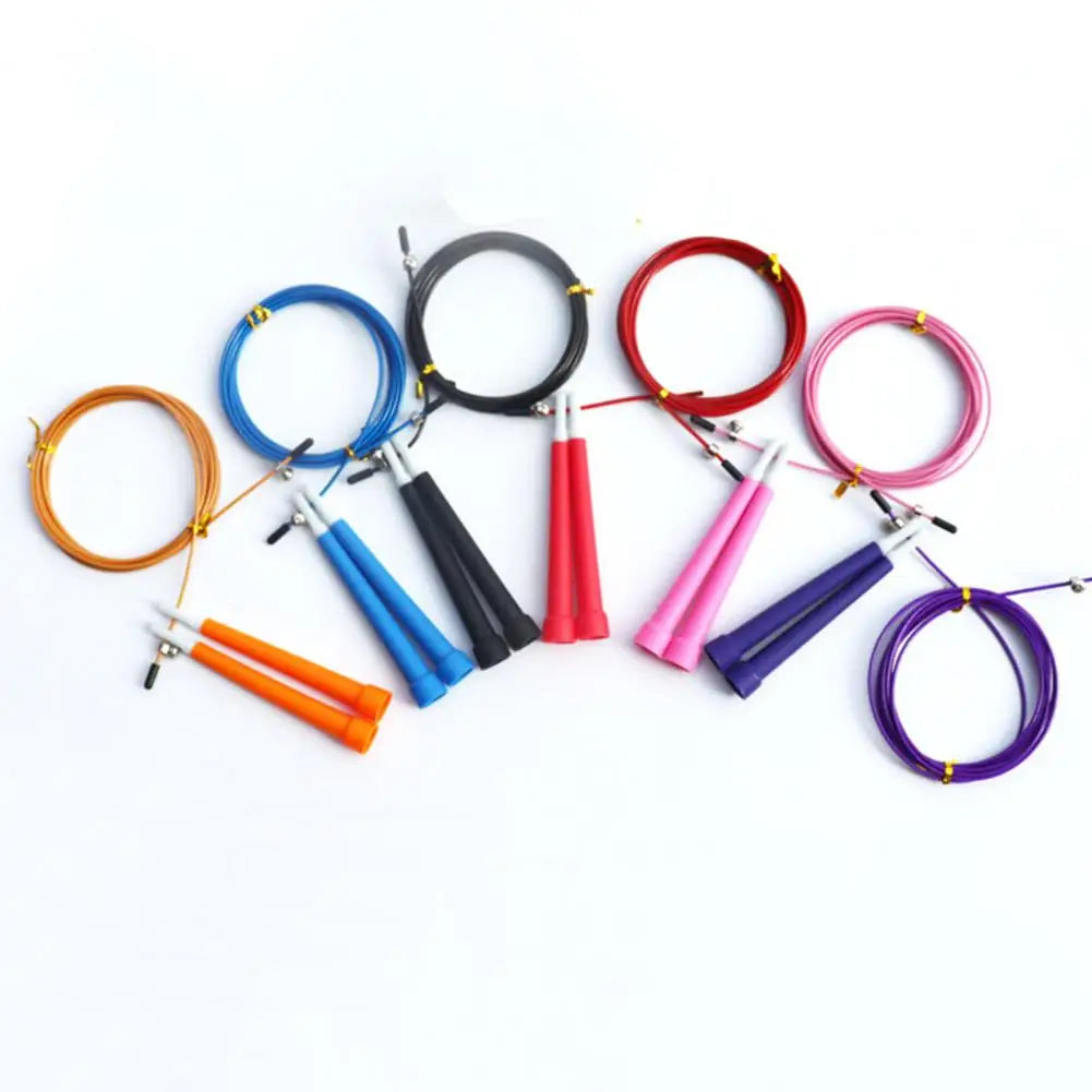 1 Set Steel Wire Jump Rope with Ergonomic Handle Weighted Adjustable Fitness Rope Skipping Workout Equipment for Kids Adults