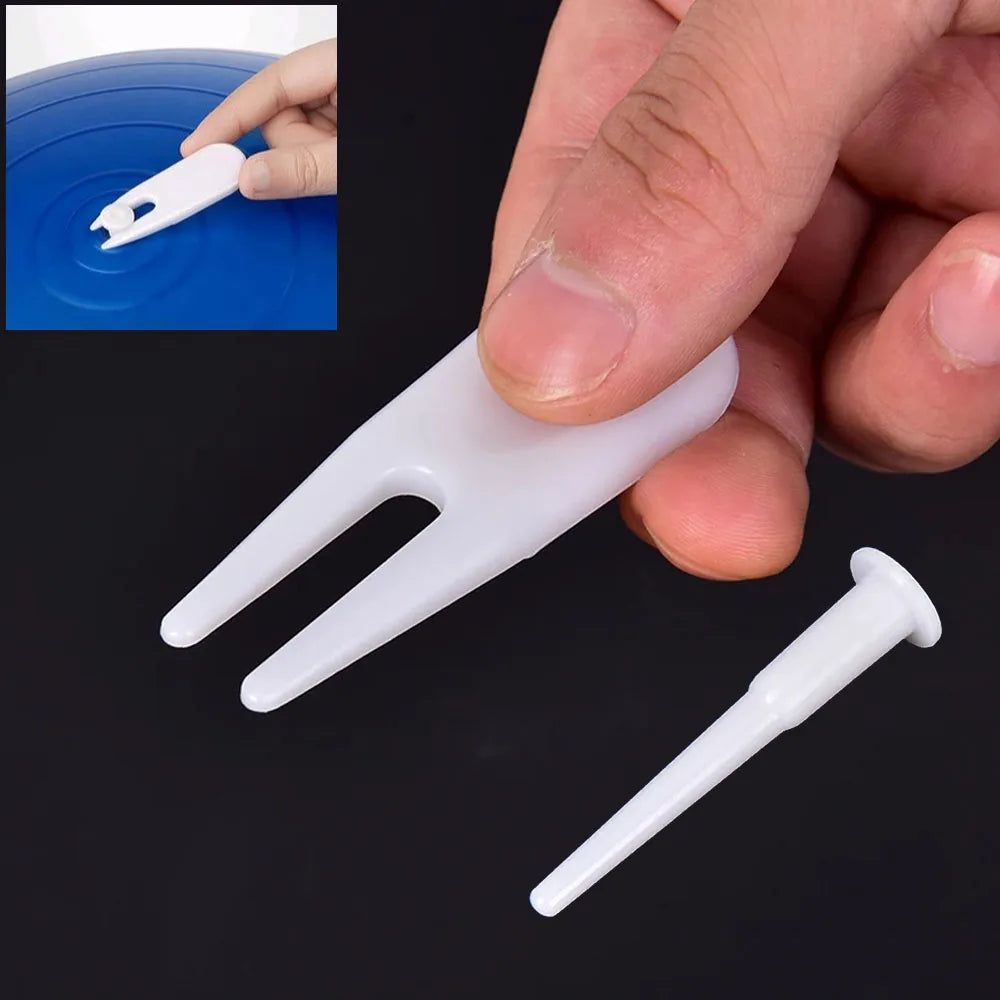 1set Yoga Ball Air Stopper Air Plug Puller Fitness Jump Horse Horn Balls Valve Plugs Fitness Equipment Accessories White Plastic