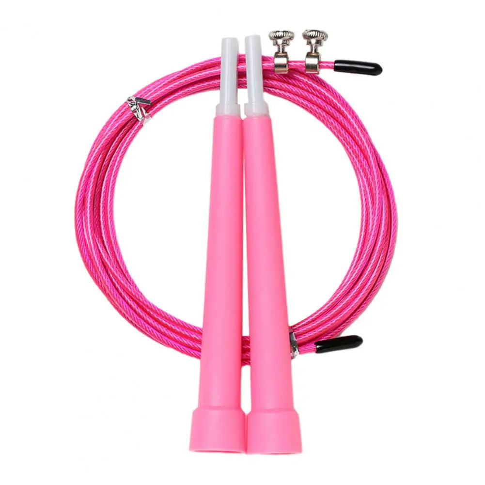 1 Set Steel Wire Jump Rope with Ergonomic Handle Weighted Adjustable Fitness Rope Skipping Workout Equipment for Kids Adults