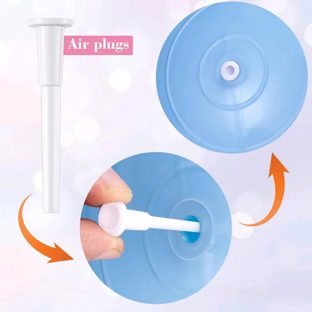 1set Yoga Ball Air Stopper Air Plug Puller Fitness Jump Horse Horn Balls Valve Plugs Fitness Equipment Accessories White Plastic