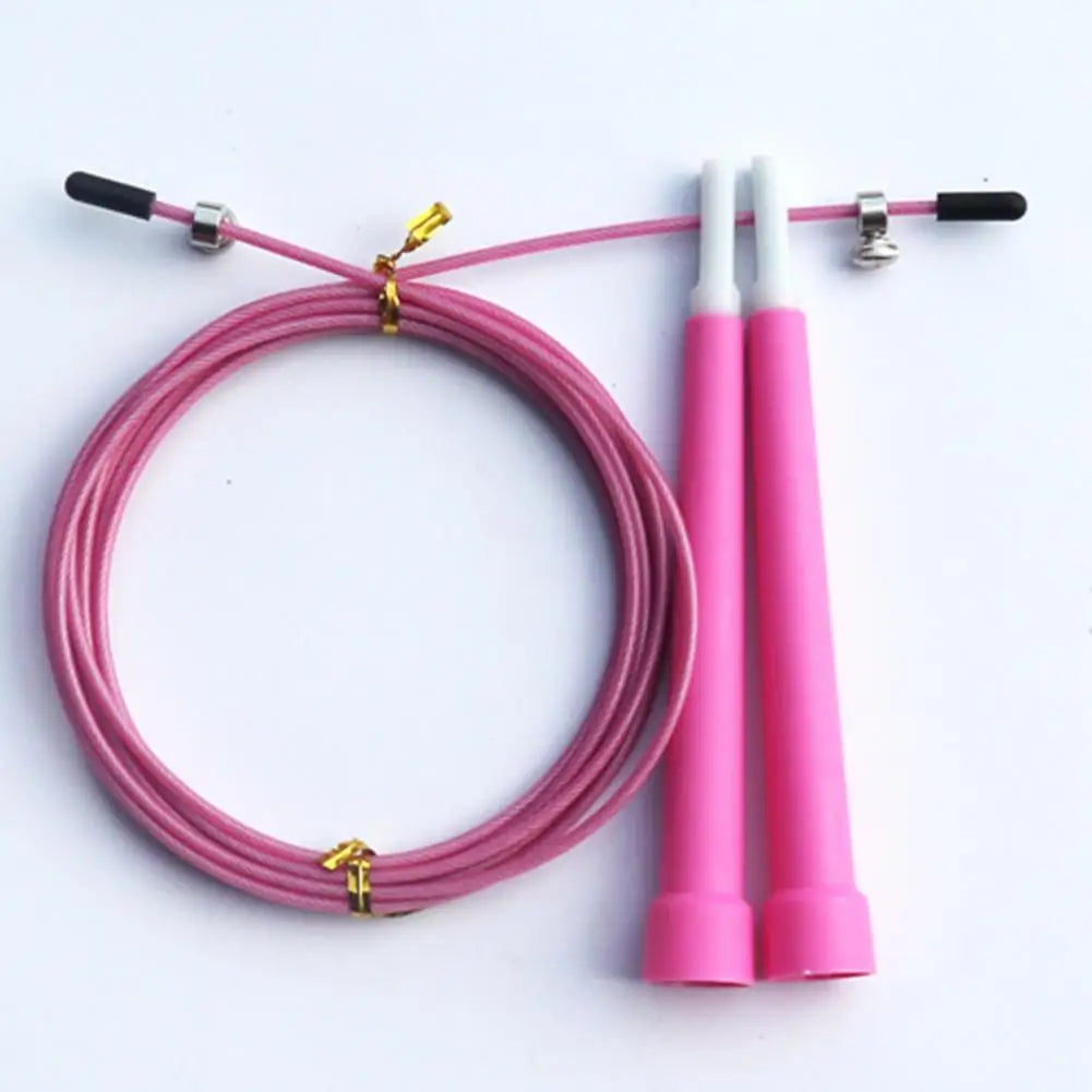 1 Set Steel Wire Jump Rope with Ergonomic Handle Weighted Adjustable Fitness Rope Skipping Workout Equipment for Kids Adults