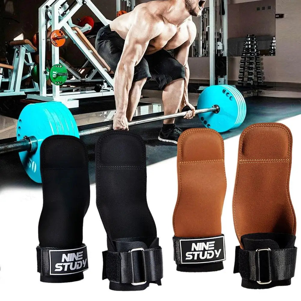 1pair Gym Gloves Grips Anti-skid Weight Power Belt Gloves Workout Belt Lifting Crossfit Pads Deadlift Fitness Pa Y0o2