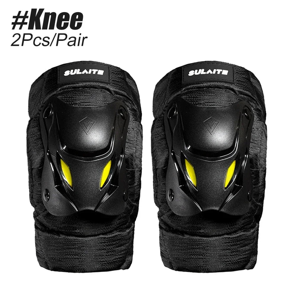 1Pair Electric Bike Motorcycle Motocross Racing Knee Elbow Guards Pads Braces Protective Gear Black Mountain Biking Racing