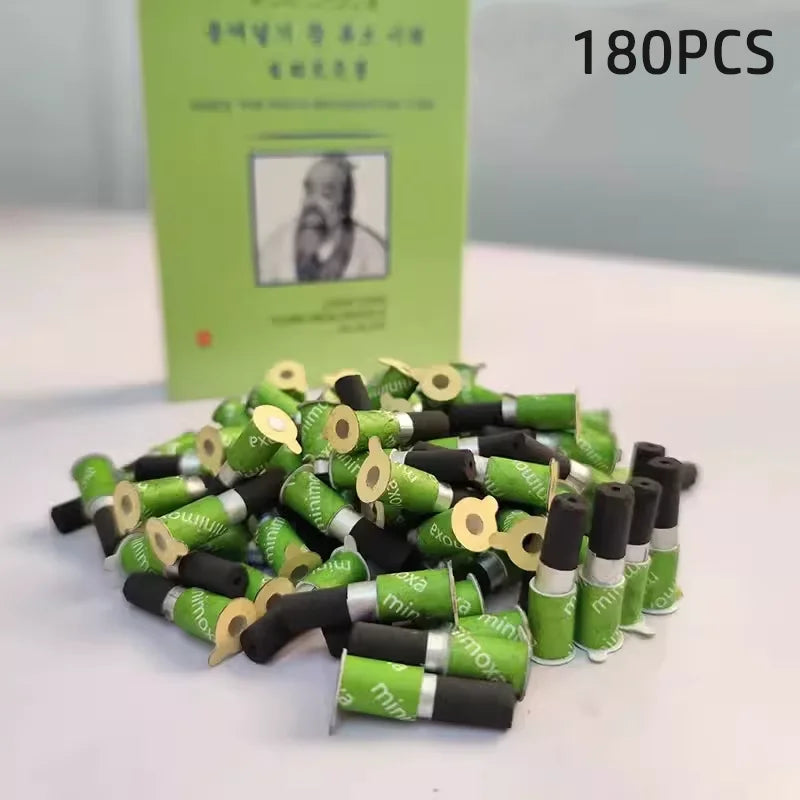 180pcs Moxa Sticks Self-stick Tubes Moxibustion Therapy Acupuncture Moxa Home Wellness Traditional Chinese Medicine