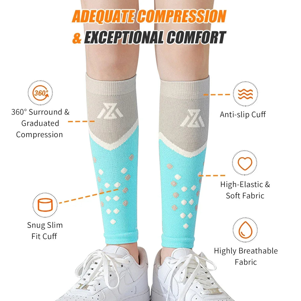 1Pair Calf Compression Sleeves for Men Women - Leg Compression Sleeve-Footless Compression Socks for Shin Splint &Varicose Vein
