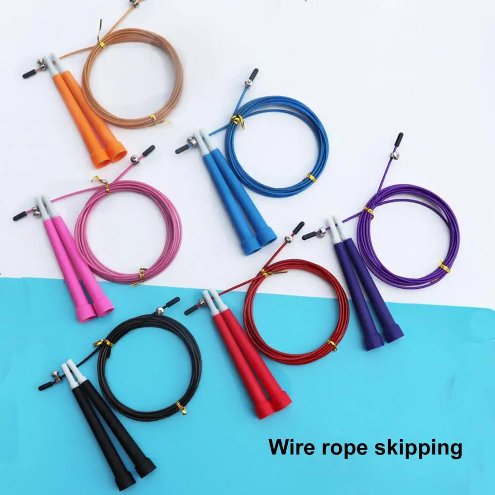 1 Set Steel Wire Jump Rope with Ergonomic Handle Weighted Adjustable Fitness Rope Skipping Workout Equipment for Kids Adults