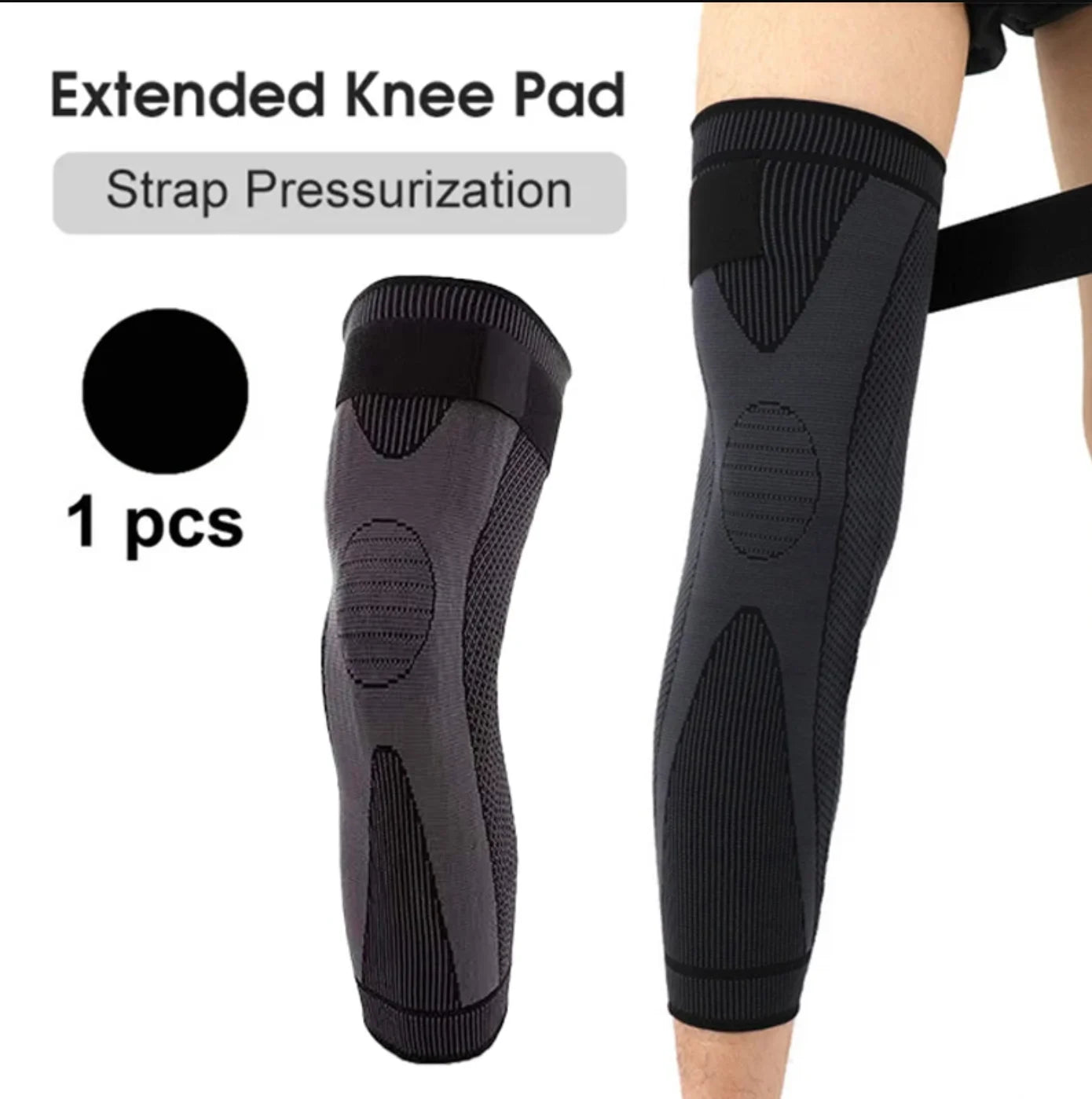1PC Non-Slip Knee Pads Elastic Long Leg Sleeve Bandage Pressurized Knee Pads Running Sports Warm Leg Protection Accessories