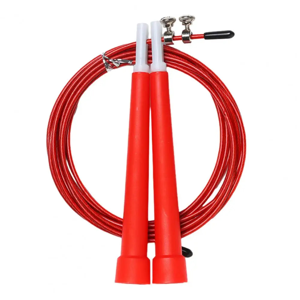 1 Set Steel Wire Jump Rope with Ergonomic Handle Weighted Adjustable Fitness Rope Skipping Workout Equipment for Kids Adults