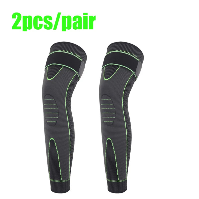 1PC Non-Slip Knee Pads Elastic Long Leg Sleeve Bandage Pressurized Knee Pads Running Sports Warm Leg Protection Accessories