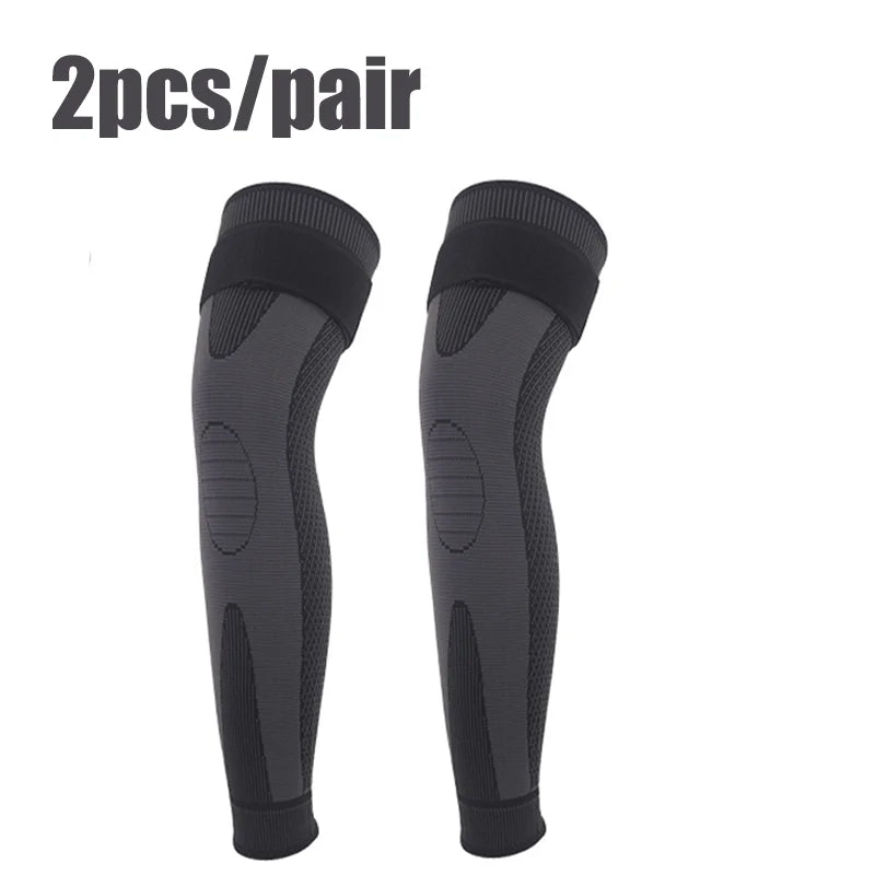 1PC Non-Slip Knee Pads Elastic Long Leg Sleeve Bandage Pressurized Knee Pads Running Sports Warm Leg Protection Accessories