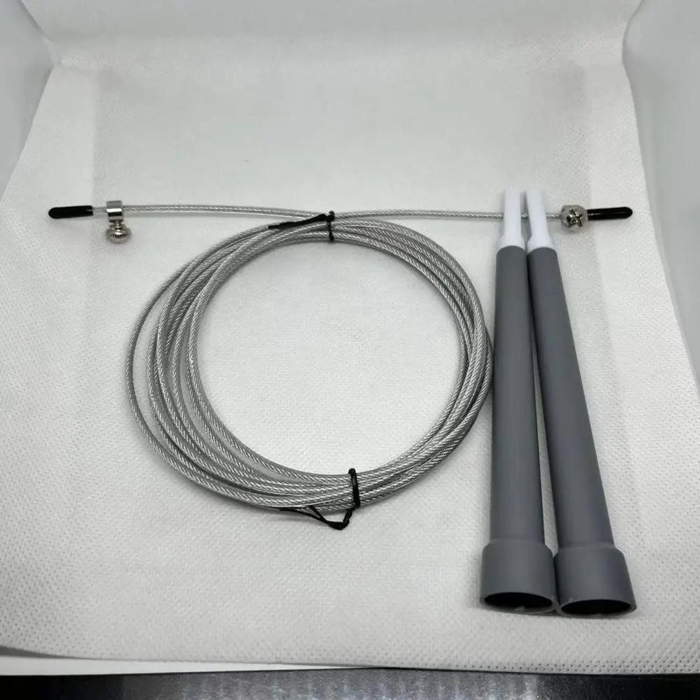 1 Set Steel Wire Jump Rope with Ergonomic Handle Weighted Adjustable Fitness Rope Skipping Workout Equipment for Kids Adults