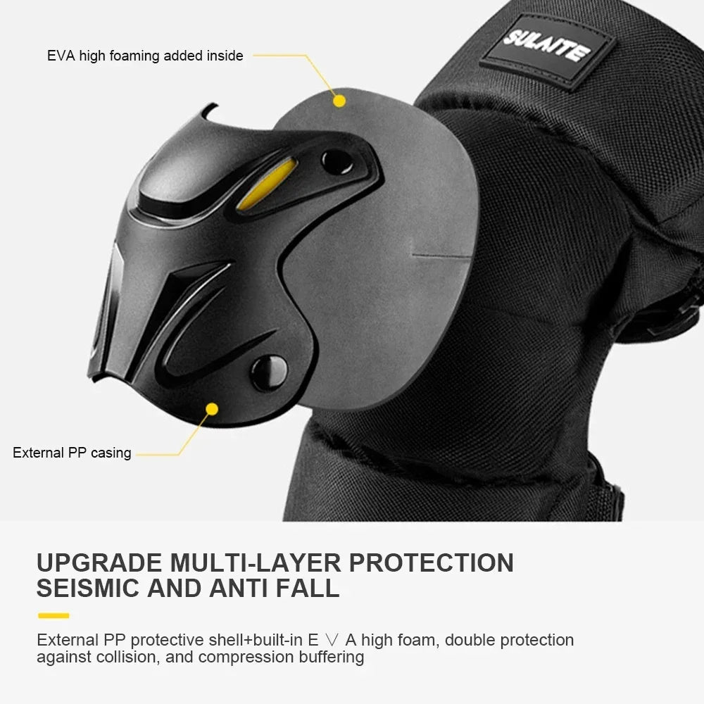 1Pair Electric Bike Motorcycle Motocross Racing Knee Elbow Guards Pads Braces Protective Gear Black Mountain Biking Racing