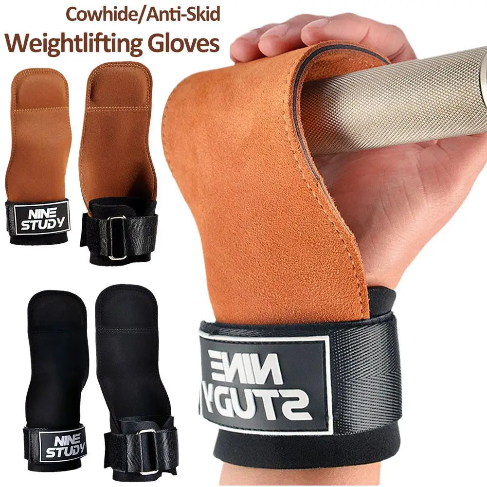 1pair Gym Gloves Grips Anti-skid Weight Power Belt Gloves Workout Belt Lifting Crossfit Pads Deadlift Fitness Pa Y0o2