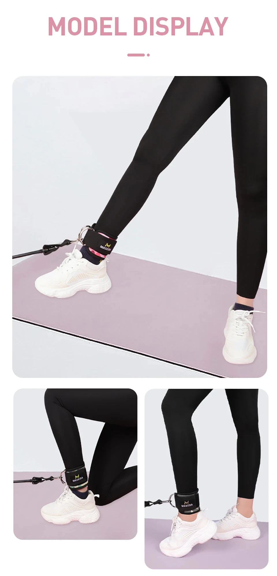 Adjustable Fitness Ankle Straps D-Ring Support Cuffs Gym Leg Strength Workouts Pulley With Buckle Sports Guard Safety Abductors