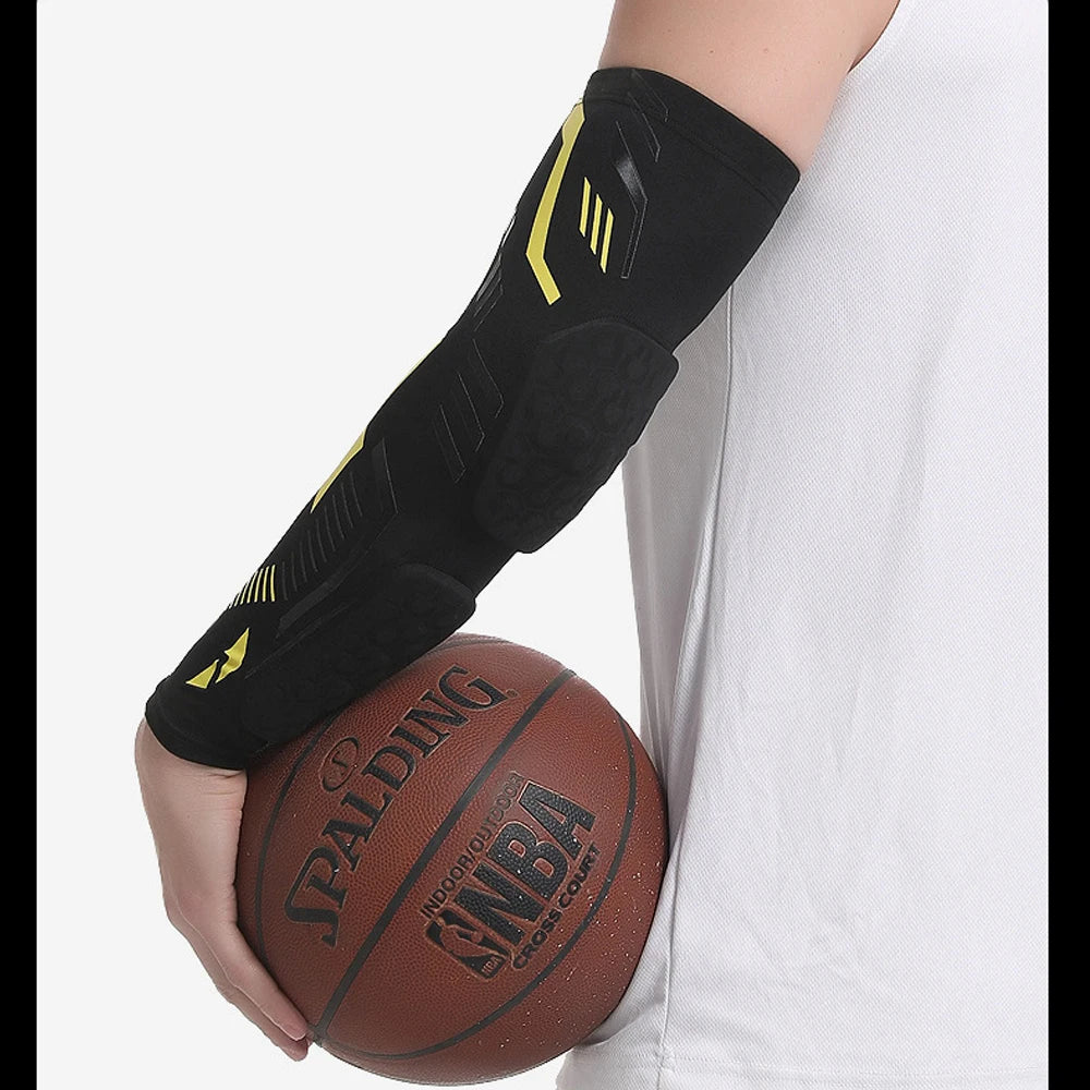 1 Pcs Sports Padded Arm Sleeves Protective Compression Elbow Pad Basketball Football Volleyball Soccer Gym Sport Arm Guards Home