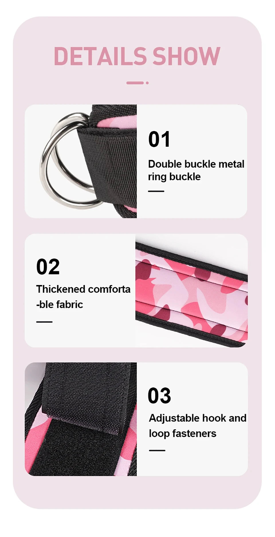 Adjustable Fitness Ankle Straps D-Ring Support Cuffs Gym Leg Strength Workouts Pulley With Buckle Sports Guard Safety Abductors