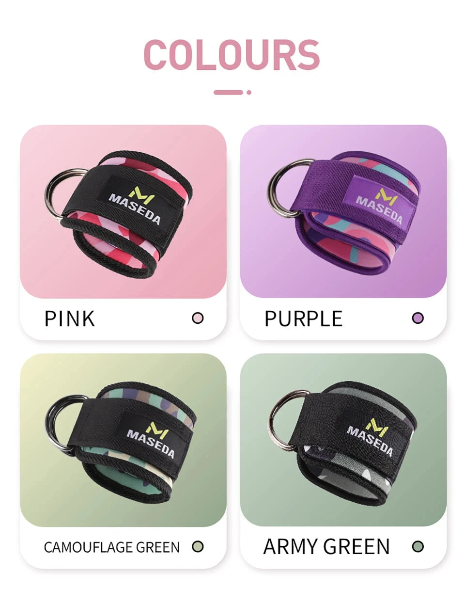 Adjustable Fitness Ankle Straps D-Ring Support Cuffs Gym Leg Strength Workouts Pulley With Buckle Sports Guard Safety Abductors