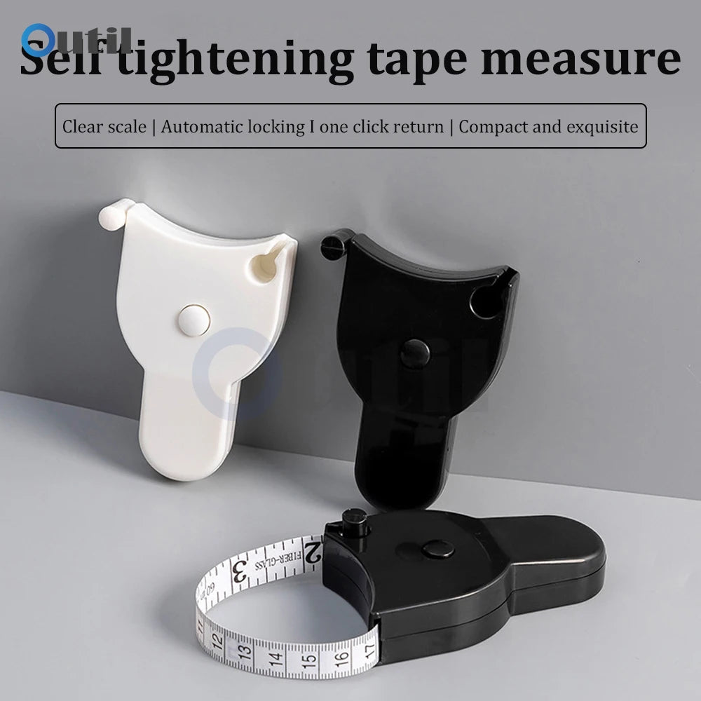 150cm Self-tightening Body Measuring Tape Health Fitness Tester Metric Centimeter Tape Ruler Body Circumference Measuring Tape
