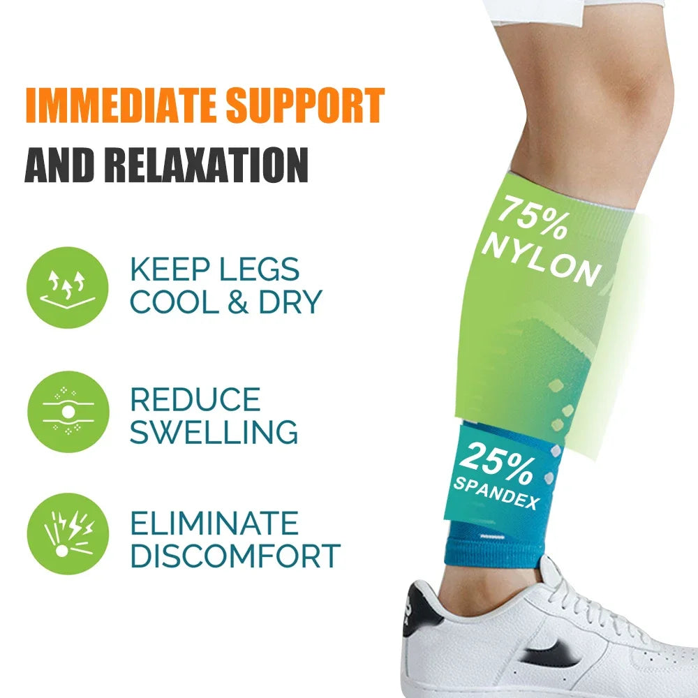 1Pair Calf Compression Sleeves for Men Women - Leg Compression Sleeve-Footless Compression Socks for Shin Splint &Varicose Vein