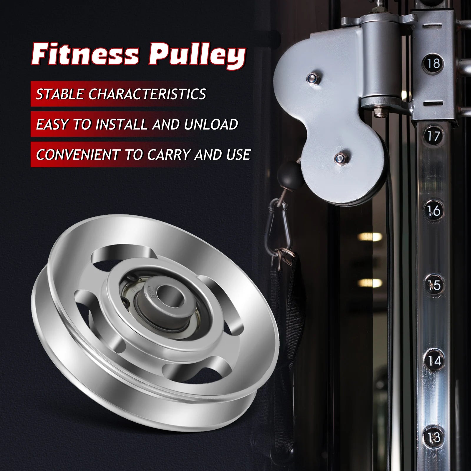 10 PCS Aluminum Pulley Accessories Cable Wheel Gym Belt Equipment Wheels cable machine wheel home Fitness Exercise Alloy Pulleys