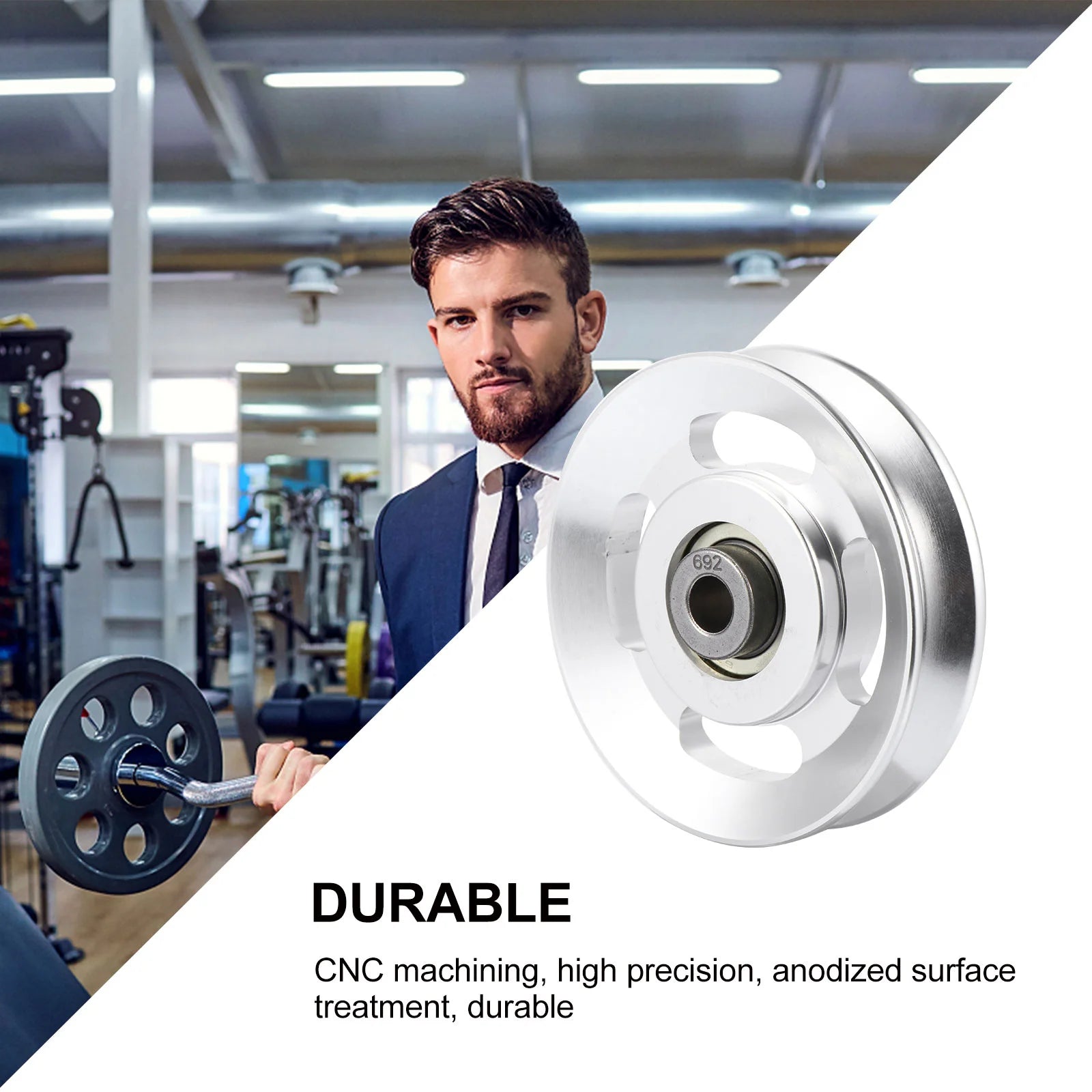 1Pc Cable Machine Aluminum Pulley Accessories Fitness Equipment Gym Workout Belt Kit Strength Training Pulley Wheel Resistance