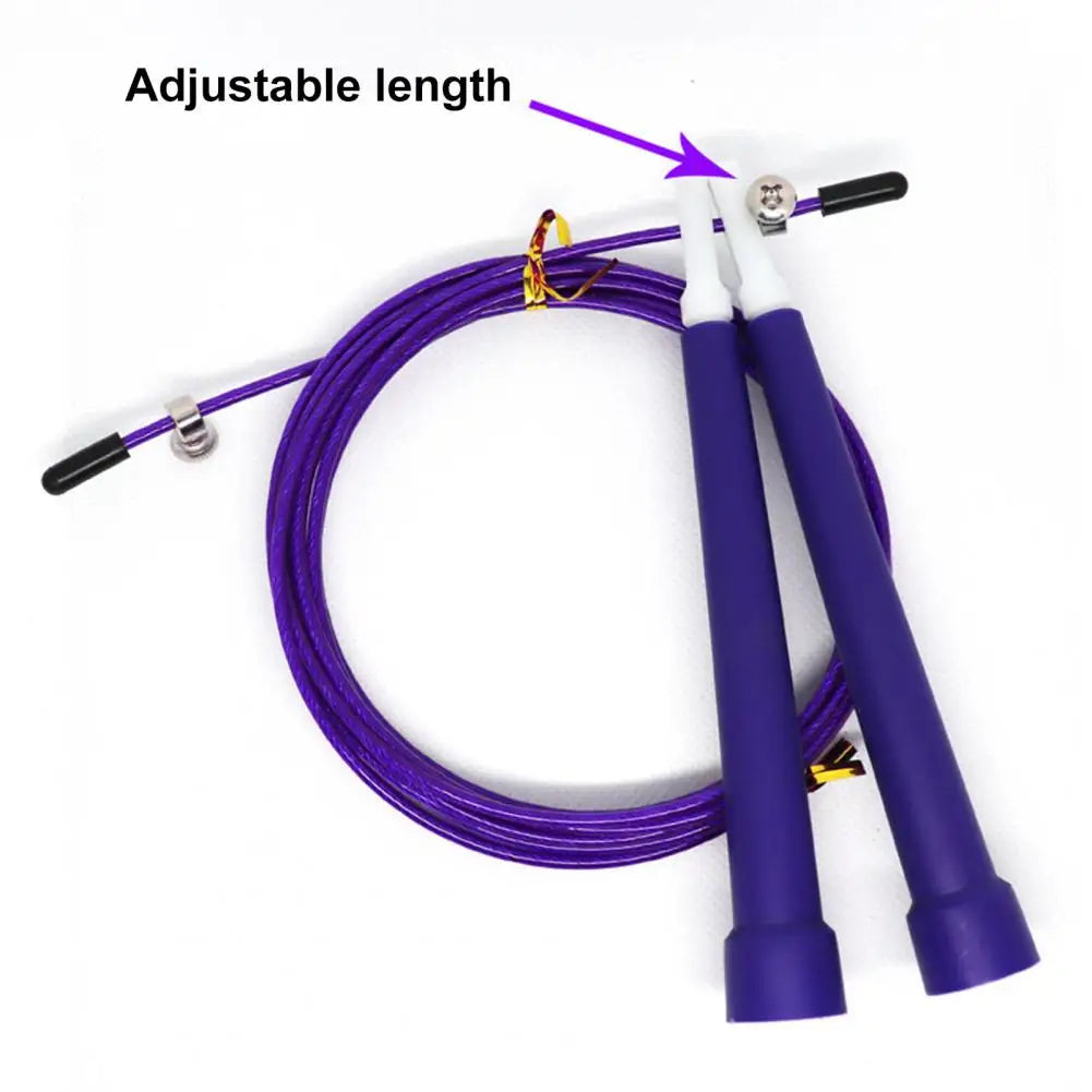 1 Set Steel Wire Jump Rope with Ergonomic Handle Weighted Adjustable Fitness Rope Skipping Workout Equipment for Kids Adults