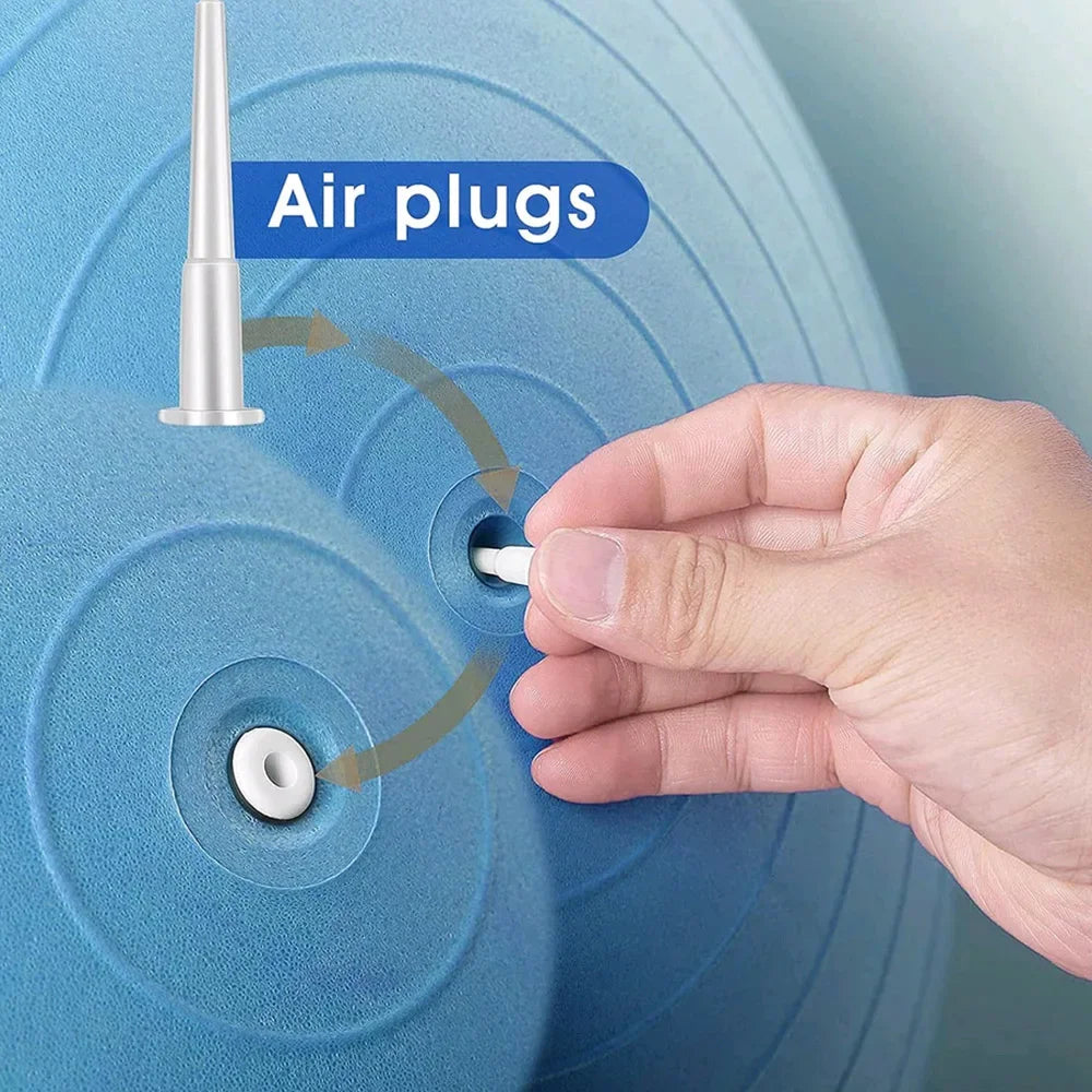 1set Yoga Ball Air Stopper Air Plug Puller Fitness Jump Horse Horn Balls Valve Plugs Fitness Equipment Accessories White Plastic