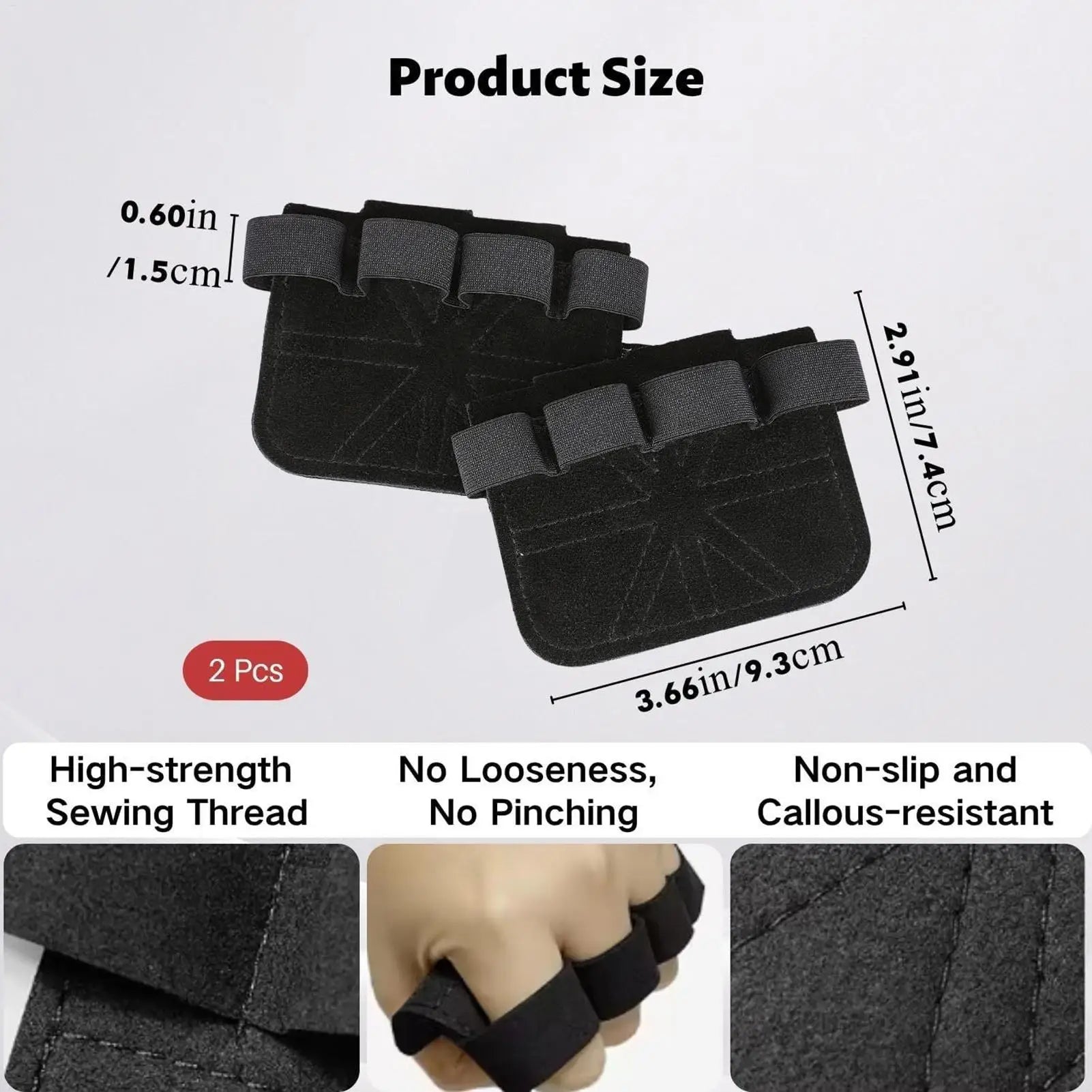 1 Pair Gym Workout Gloves - Leather Anti-Slip Fitness Grips for Weight Lifting, Deadlifts, Pull-Ups, Dumbbell & Kettlebell